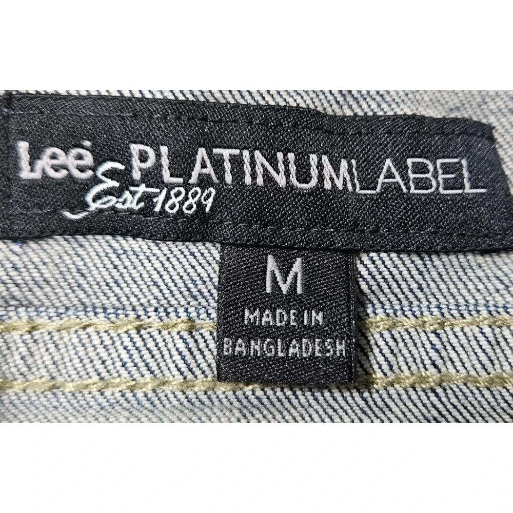 Lee Platinum Label Womens Dark Wash Cropped‎ Denim Trucker Jacket Blue Size M
